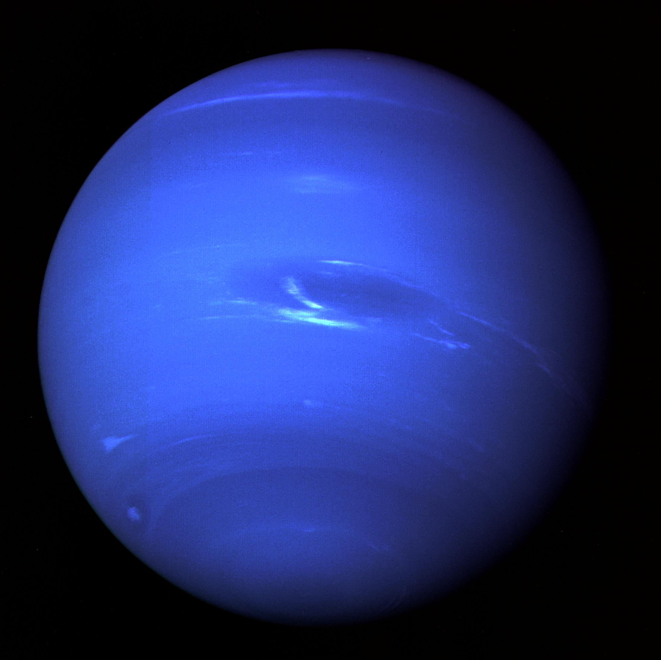 圖二、航海家2號所攝海王星影像